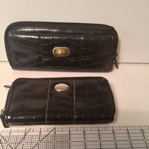 Black Crocodile Pattern Men's Wallet Set